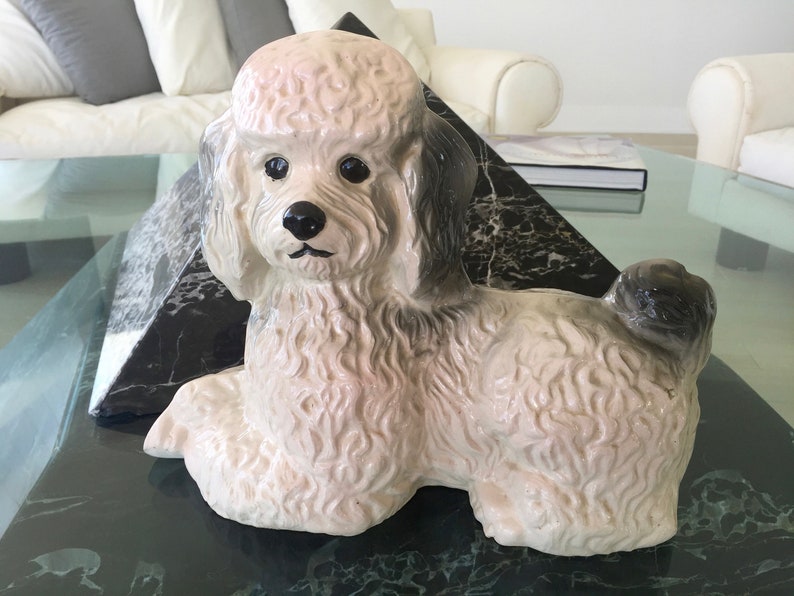 Vintage PINK CERAMIC POODLE Large Poodle Figurine Pink and Etsy