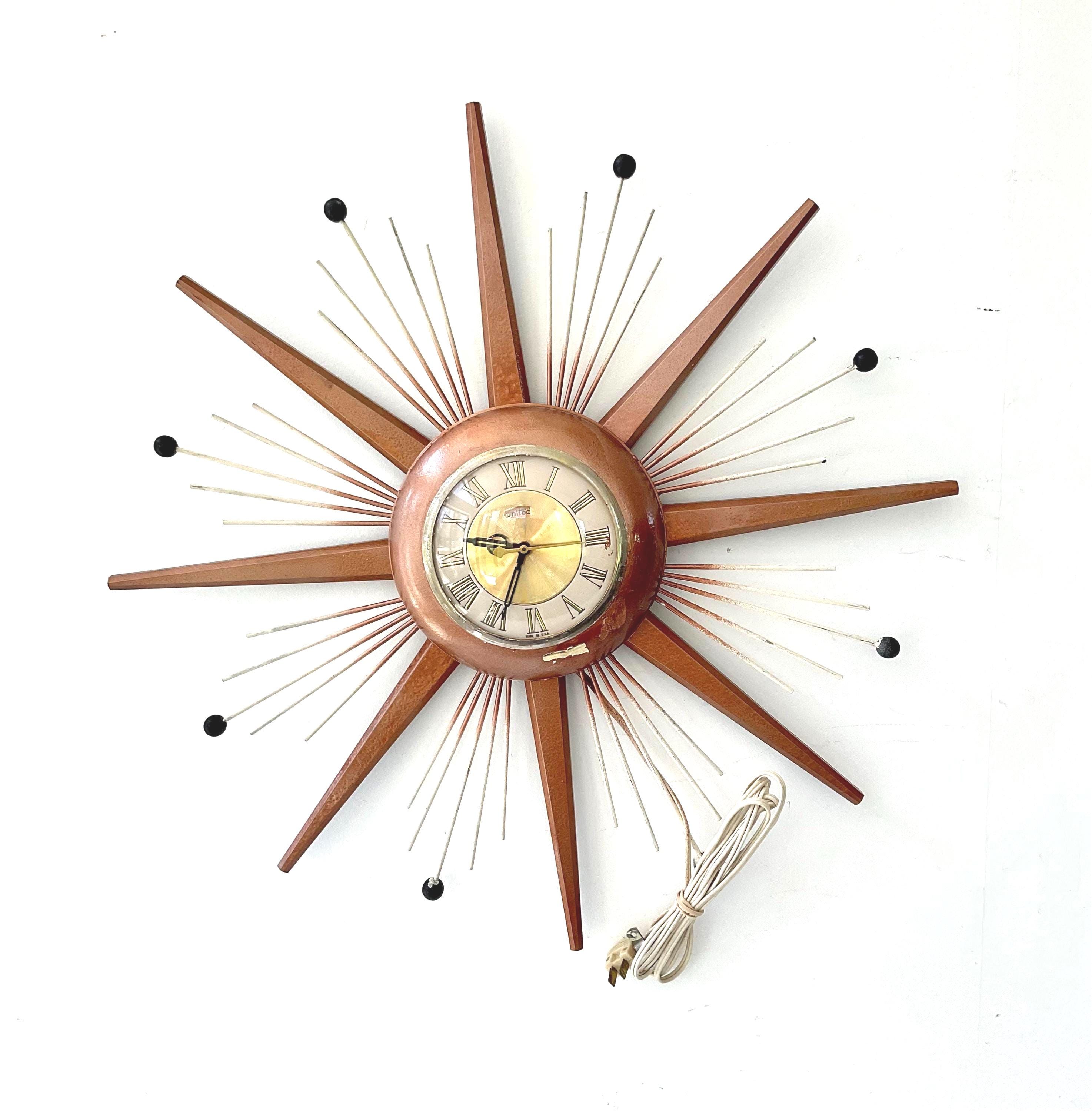 1960s Sunburst Clock - Etsy Canada