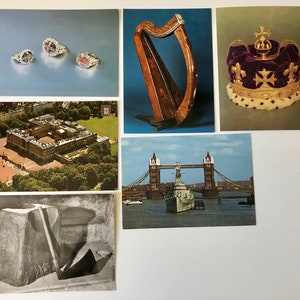 Vintage 6 cartes postales sur le thème britannique, Grande-Bretagne des années 1970, Pays de Galles, cartes postales de Londres, cartes postales inutilisées polychromes, cartes postales de voyage britanniques