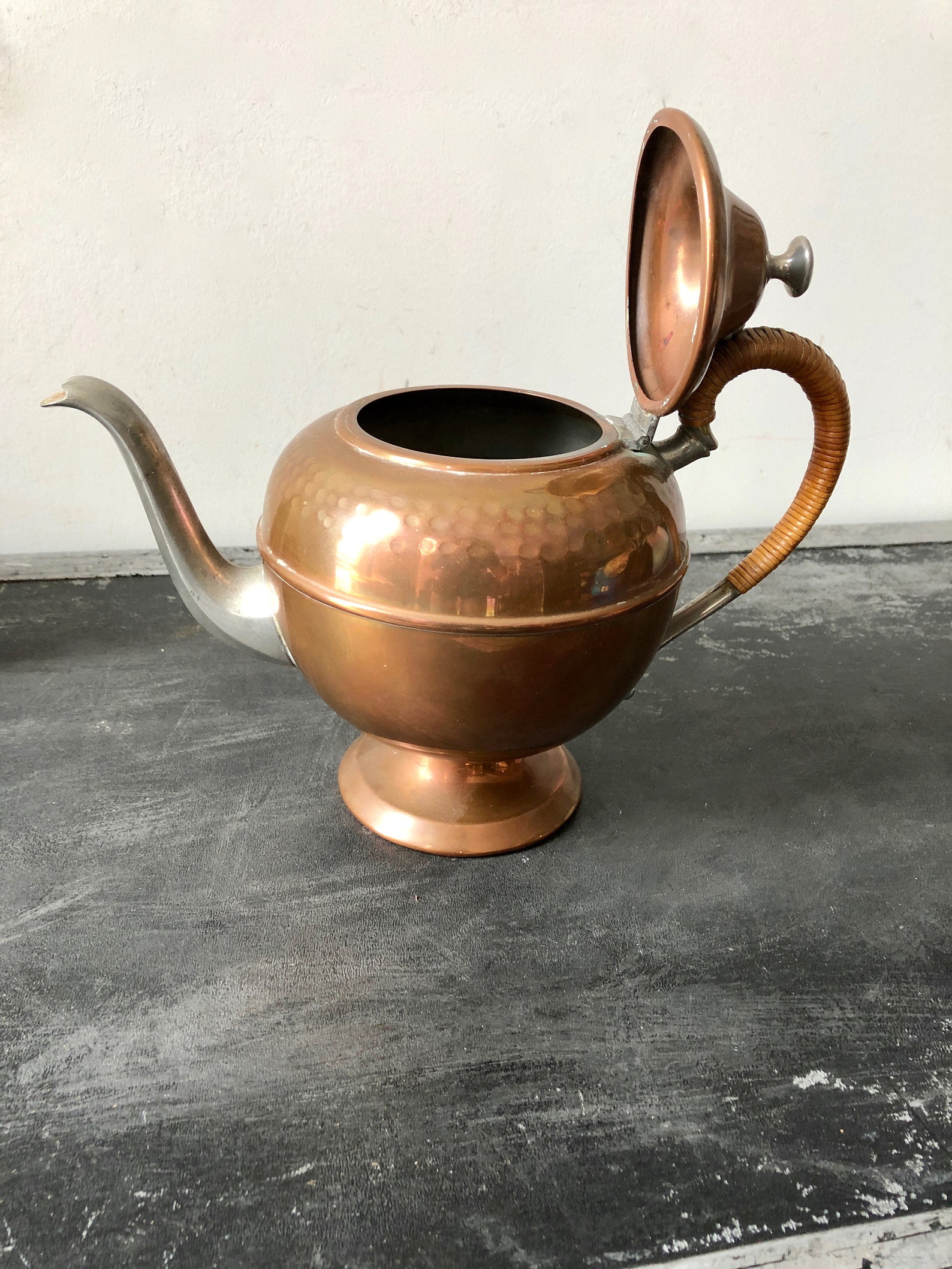 Vintage FLEMISH COPPER TEA Set Hammered Copper Tea Pot With Etsy Canada