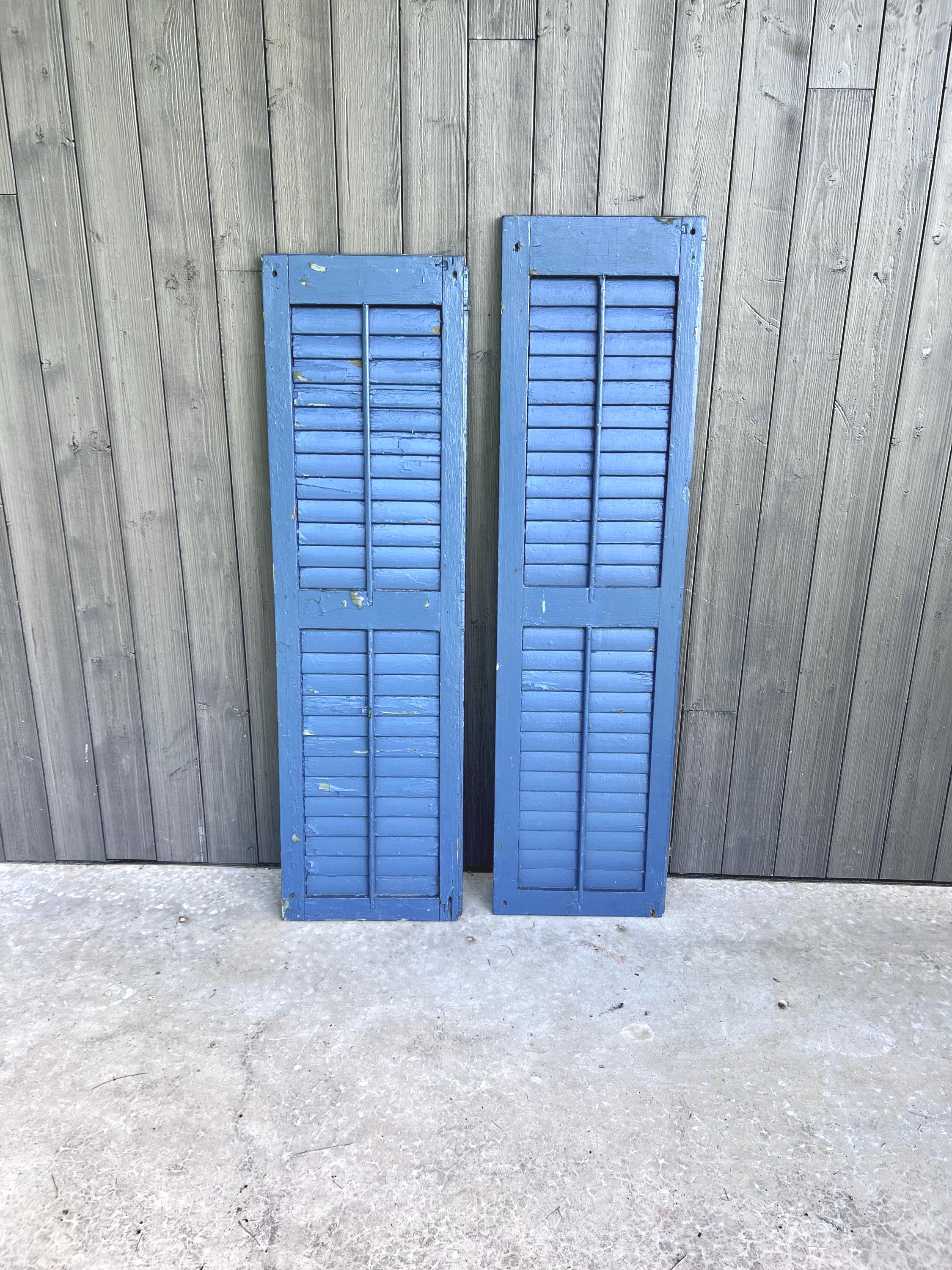 Volet Intérieur Bois Plantation à Lamelles Fixes 4 Panneaux 37,5 X 38 Pouces