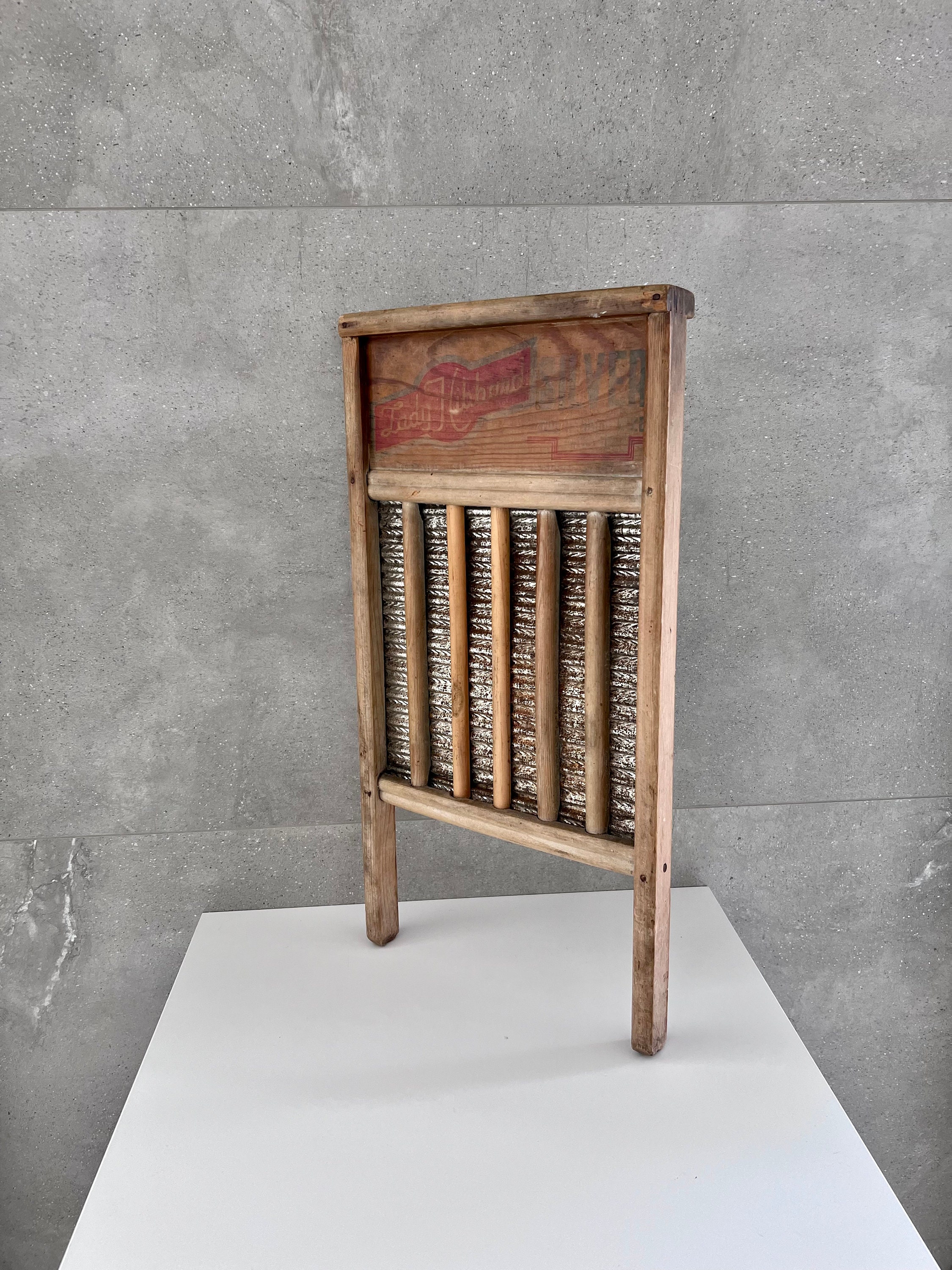 Vintage Rare! LADY HIBBARD WASHBOARD, Rippled Brass and Wood Vintage Rare! LADY HIBBARD WASHBOARD, Rippled Brass and Wood