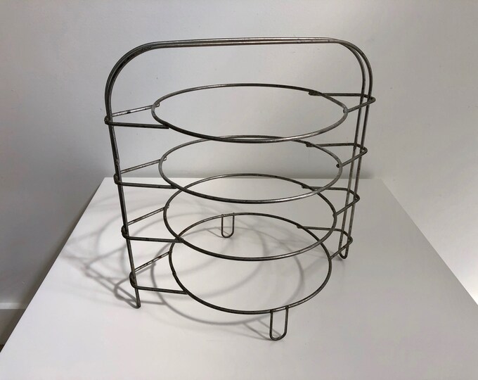 Vintage 4 TIER PIE RACK, Heavy Wire Pie Cooling Stand, Farmhouse Pie