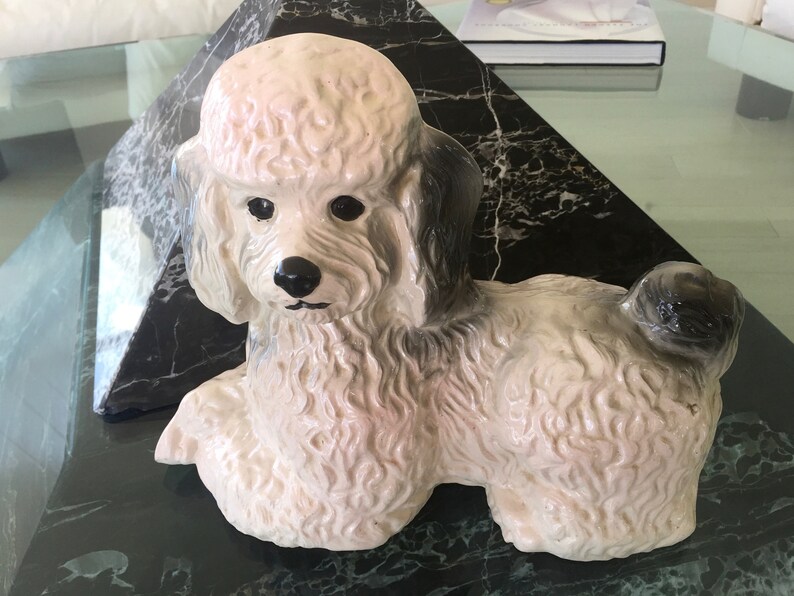 Vintage PINK CERAMIC POODLE Large Poodle Figurine Pink and Etsy