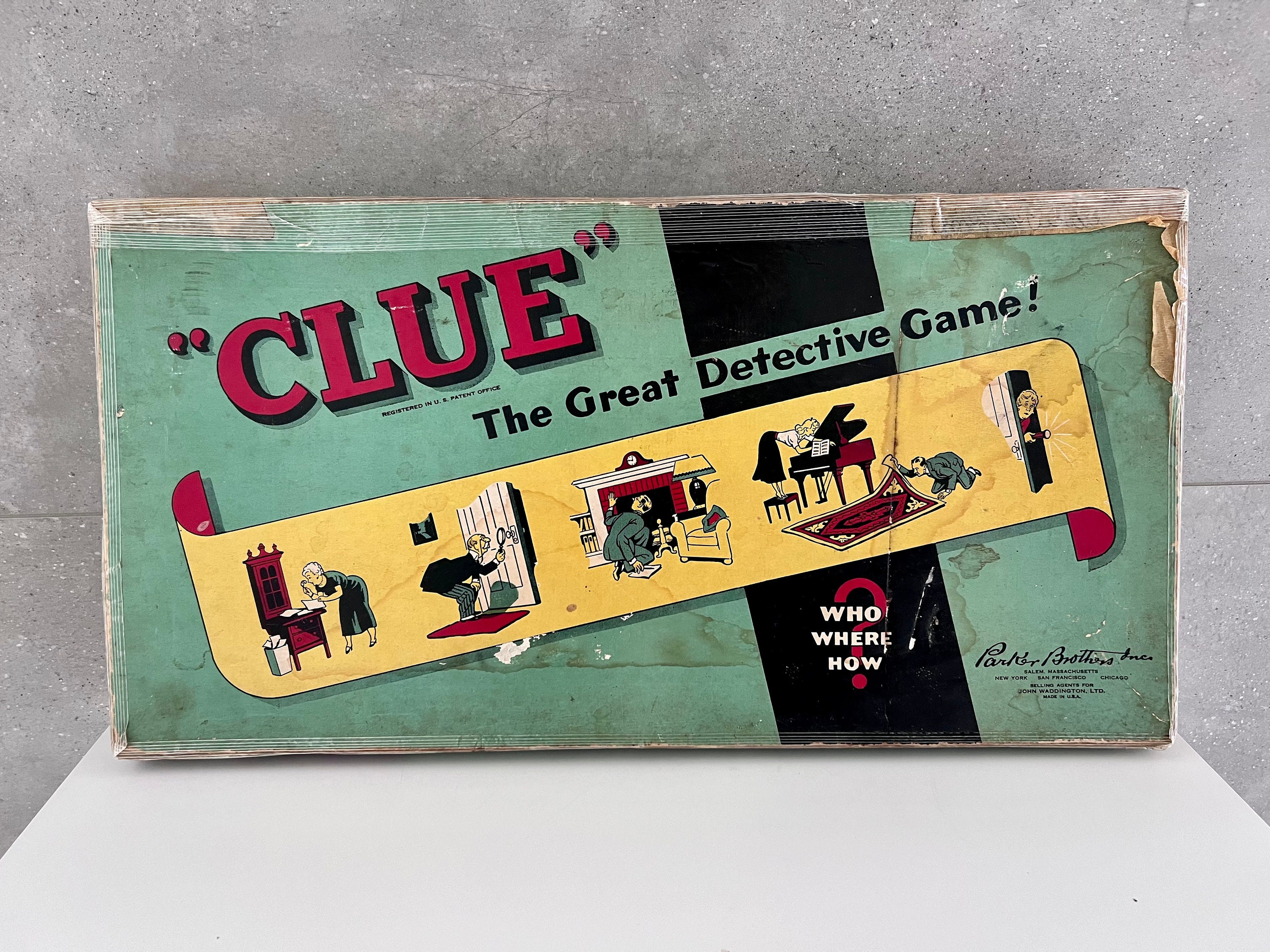 Vintage 1950s Clue Game: Parker Brothers Detective Board Game - Etsy