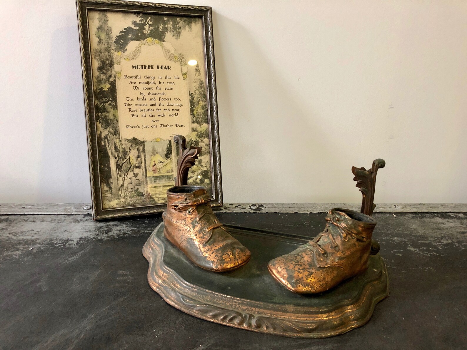 Vintage BRONZED BABY SHOES Bronze Plated Baby Shoes With Etsy