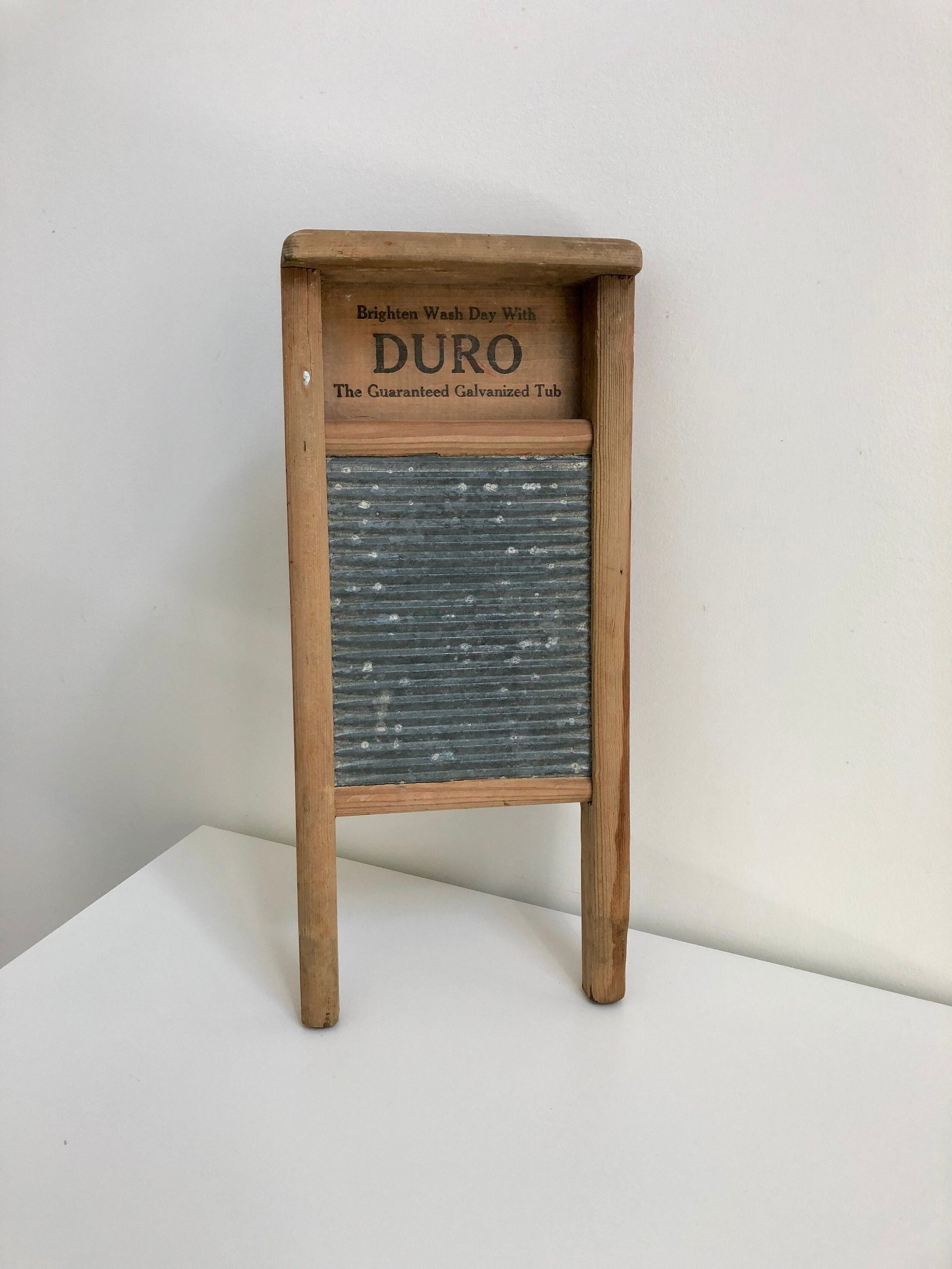 Vintage SMALL DURO WASHBOARD, 16 Inch Galvanized Washboard, Farmhouse