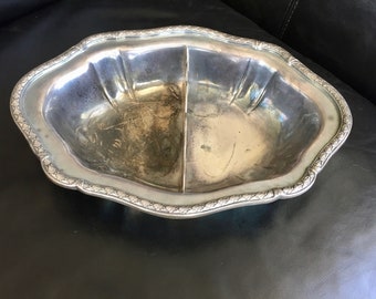 Vintage Gorham Silver Plate Divided Serving Dish: Shabby Chic Dining