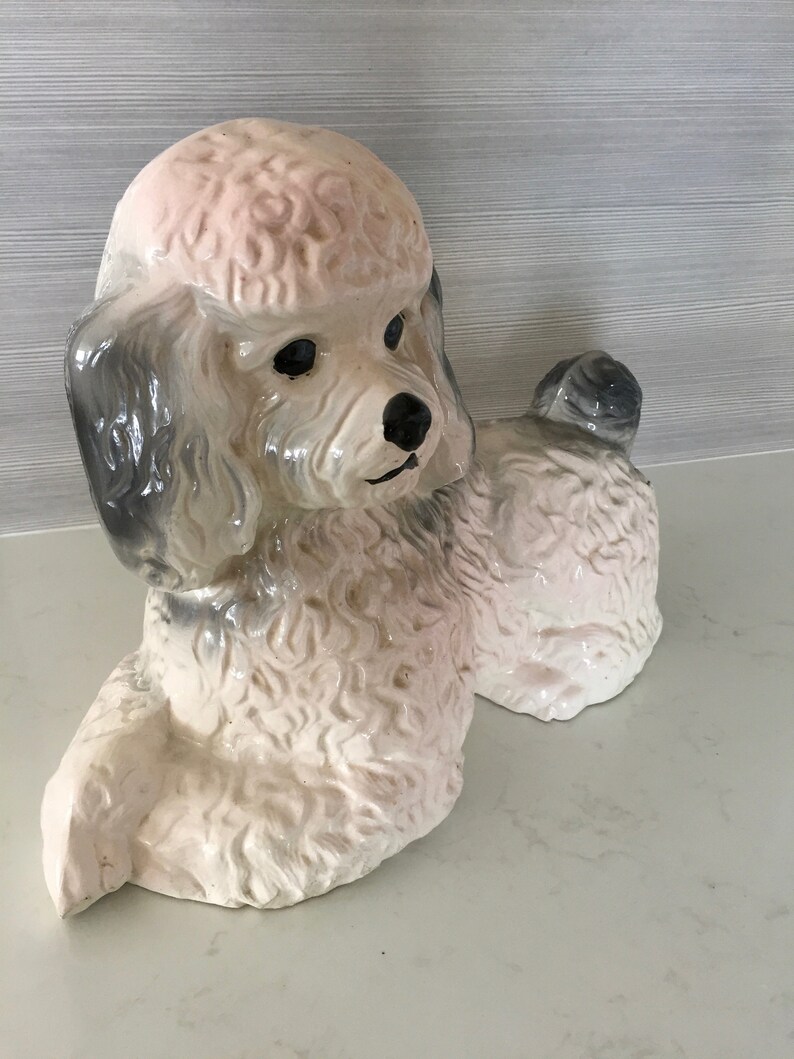Vintage PINK CERAMIC POODLE Large Poodle Figurine Pink and Etsy