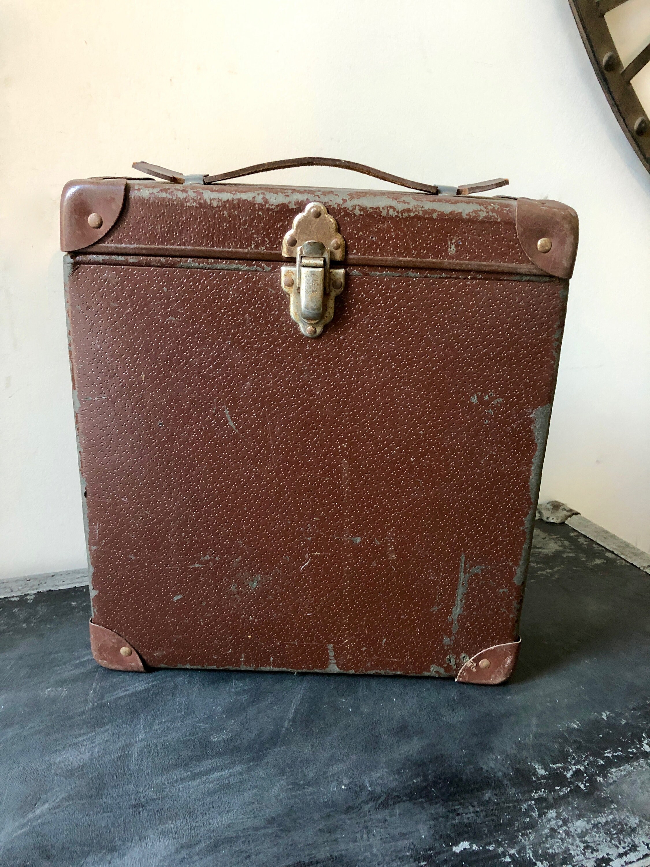 Vintage CARDBOARD CARRYING CASE Stamped 9B/1592 Faux Leather Etsy