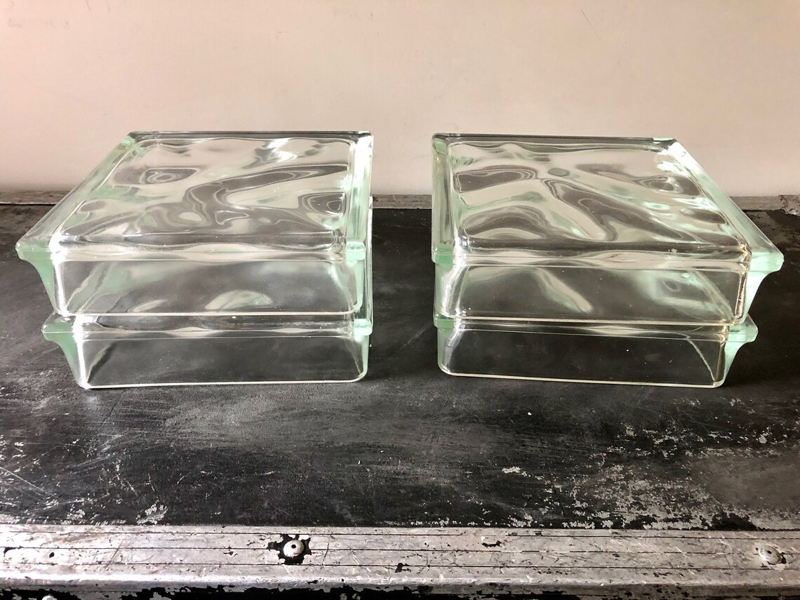 Vintage GLASS WALL BLOCK Glass Brick 7.5inches Square Etsy Canada