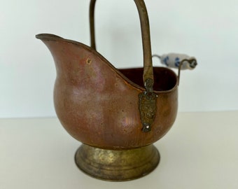 COAL BUCKET ANTIQUE REPLICAアイルランド製 Full Size Vintage Silver Metal Coal Bucket Scuttle Bucket