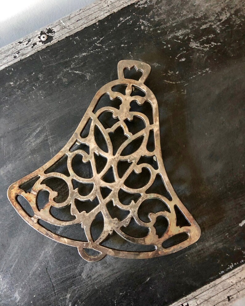 Vintage BRASS BELL TRIVET Bell Shaped Holiday Trivet Etsy