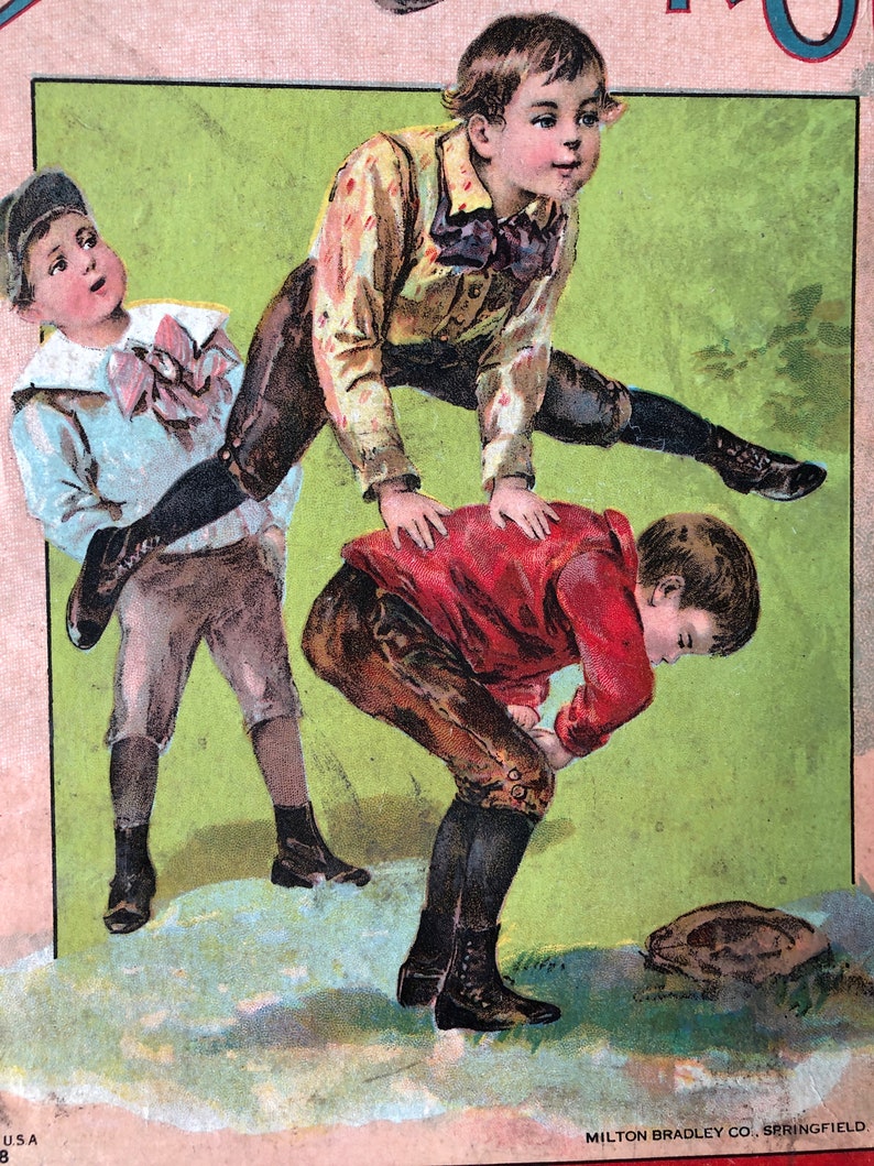 Vintage 1920s GAME BOARD Game of Leap FROG Board and Box Lid Etsy