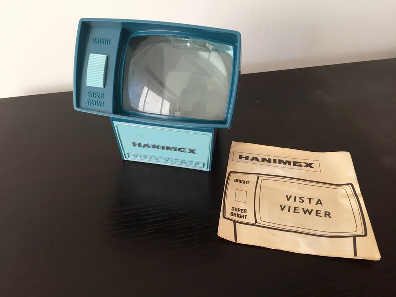 England 35MM Slide Viewer 1940s Viewer Original Box Vintage HANIMEX VISTA-VIEWER with Zoom Lens Optical System Bright Super Bright