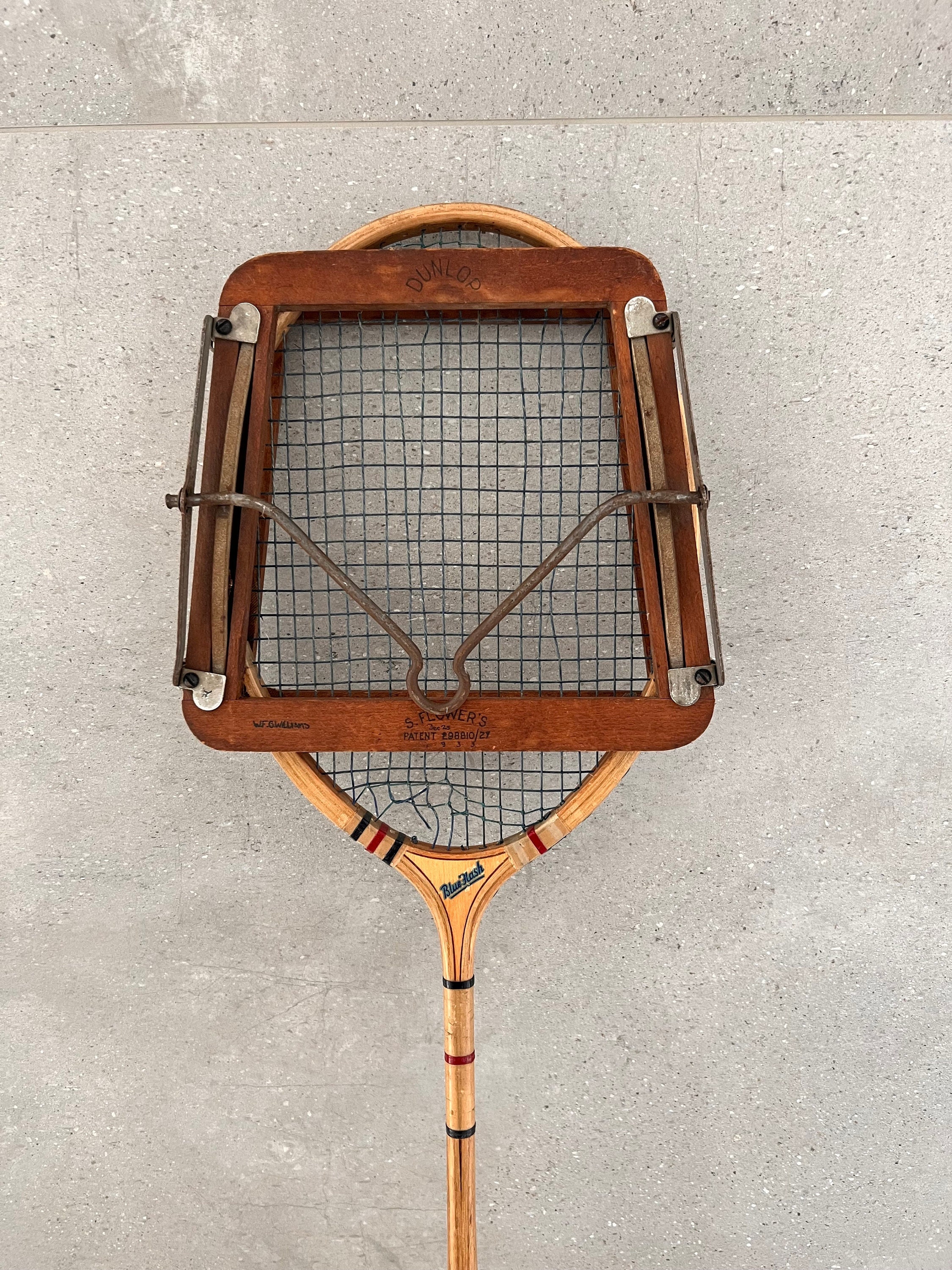 Buy Vintage 1930s DUNLOP BLUE FLASH Badminton Racquet W/ Antique S.  Flower's Wood Head Press, Wooden Badminton Racquet Sports Bar Man Cave  Decor Online in India 