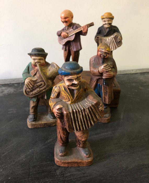 Vintage MUSICIAN Wood Carvings Sold Individually Syroco Wood Etsy