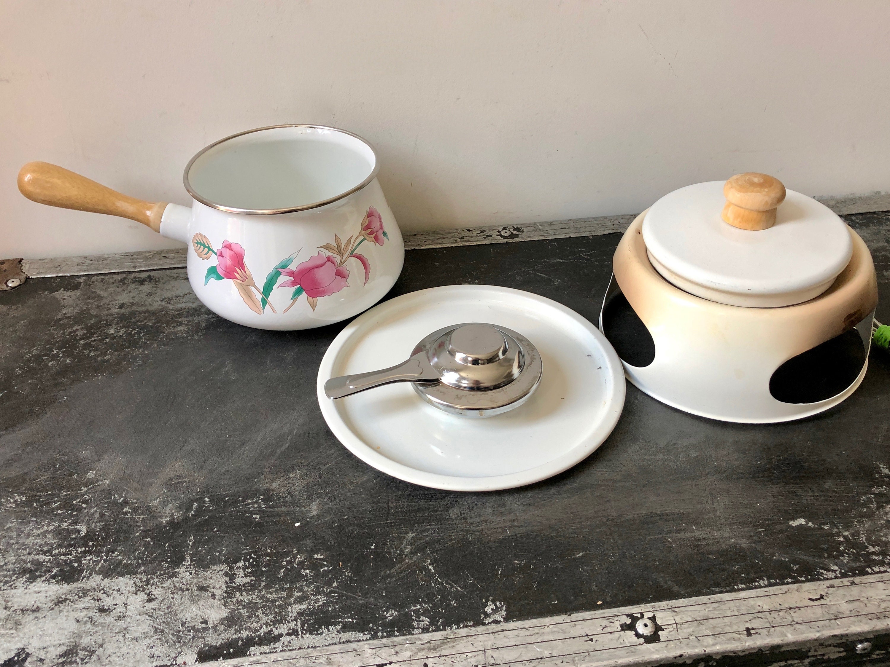 Service à fondue en fonte émaillée - Jardiland
