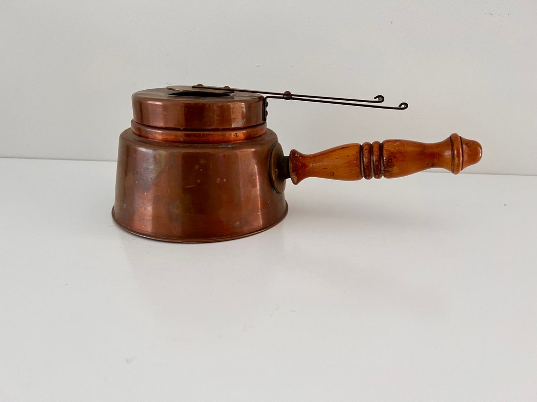 Vintage COPPER POT With Swivel Lid and Burner, Farmhouse Rustic Kitchen