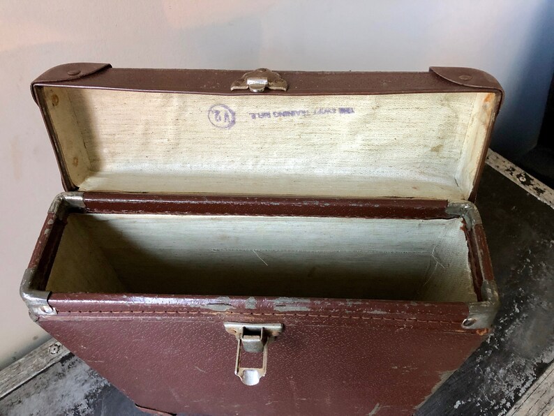 Vintage CARDBOARD CARRYING CASE Stamped 9B/1592 Faux Leather Etsy