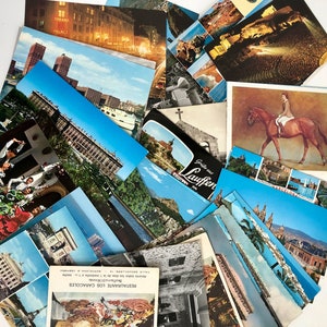 Cartes postales vintage de l'Europe, Europe des années 60 et 70 inutilisées au hasard, paquet de voyage de 20 cartes postales de l'Europe, couleur noir et blanc, cartes postales souvenirs à collectionner