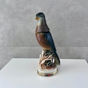 Vintage JIM BEAM Bird  DECANTER, Robin Whiskey Decanter, Kentucky Straight, Beam&#39;s Trophy Bottle Collectible Barware, Man Cave Bar Decor