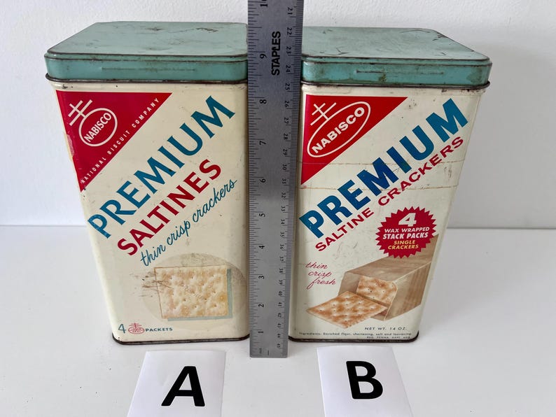 Rectangular Saltines Vintage NABISCO Saltine Crackers Tin: 1960s Retro Kitchen Decor - Etsy