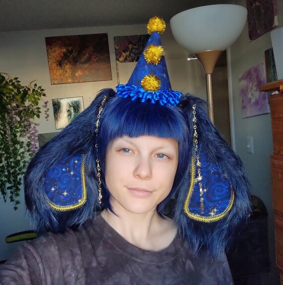 Made to Order Night Sky Lop Bunny Ears and Clown Hat Combo - Etsy