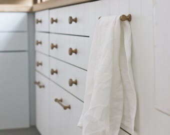 CREAMY WHITE Pure Linen Tea Towel - 100% linen kitchen towel, flax linen, white tea towel, frayed linen dish towel, handmade tea towel