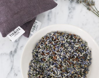 Linen Lavender Sachet - 100% linen fabric with washable slipcover, set of 2, sachet for closets and drawers - color DUSTY PLUM