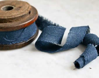 MOONSTONE - Linen ribbon, 100% pure linen with rustic frayed edging, 1", 2", 3" ribbon, fabric ribbon for weddings, gifts, hair, florals