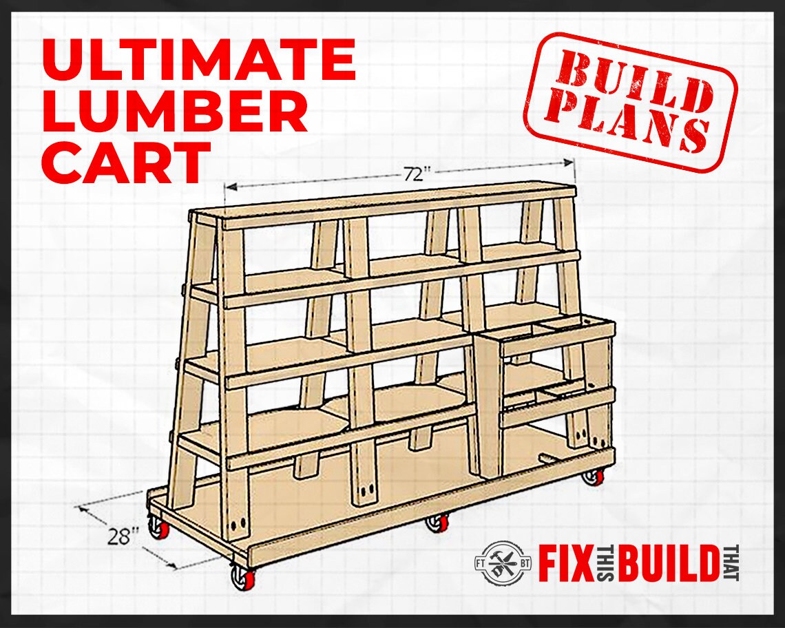 Mobile Wood Storage Cart Plans Etsy