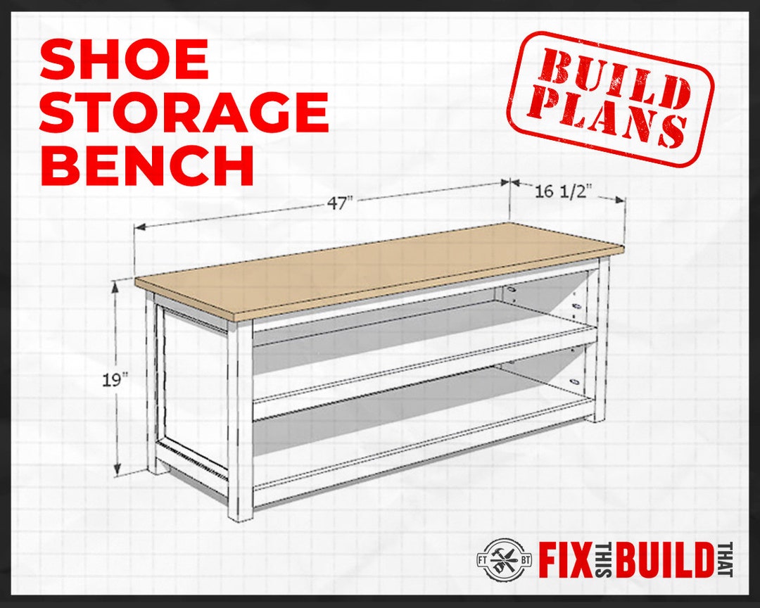 DIY Shoe Storage Bench Plans