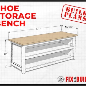 DIY Shoe Storage Bench Plans