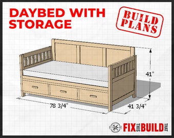 Daybed with Storage Drawers (Twin Size) Plans