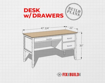 DIY Desk with Drawers Plans