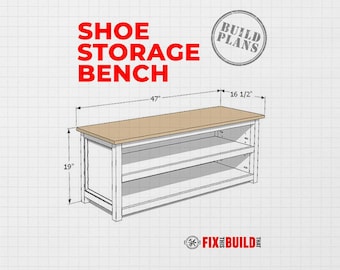 DIY Shoe Storage Bench Plans