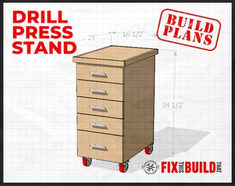 DIY Drill Press Stand with Storage Plans