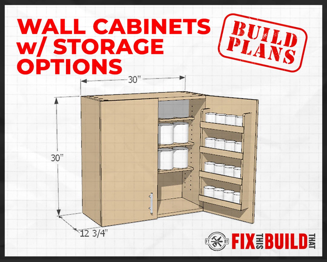 DIY Wall With 5 Storage Options Plans Etsy