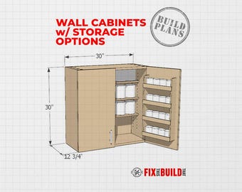 DIY Wall Cabinets with 5 Storage Options Plans