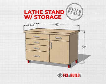 Wood Lathe Stand w/Storage Plans