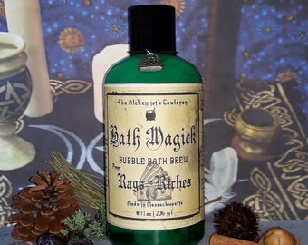 RAGS TO RICHES - Bubble Bath Magick, Bath Spell, Draw Monetary Gains, Go From Poor to Wealthy, Sacred Bath Ritual, Bath Magick, Ritual Bath