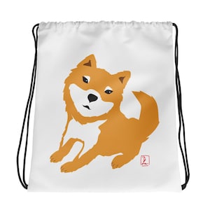BOTH Red and Black & Tan Shiba Inu Drawstring Bag