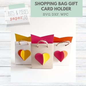 Mini Einkaufstasche SVG, Geschenkkartenhalter SVG