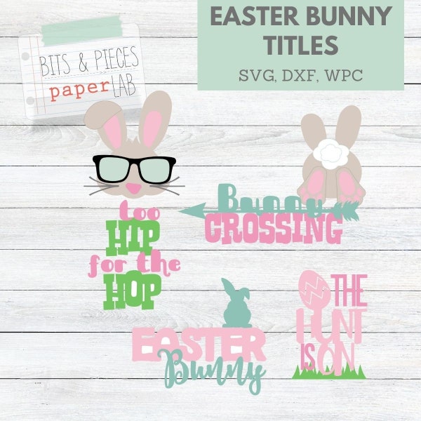 Easter Bunny SVG for Spring Scrapbook Title or Easter Card