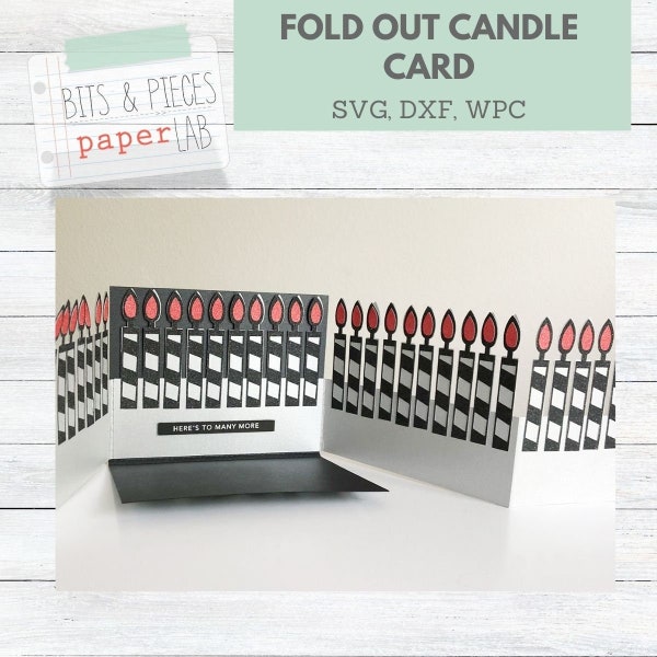 Fold Out Candle Card Birthday Card SVG Files for Card Making