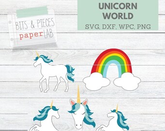 Unicorn World, Unicorn SVG, File di taglio Fantasy SVG