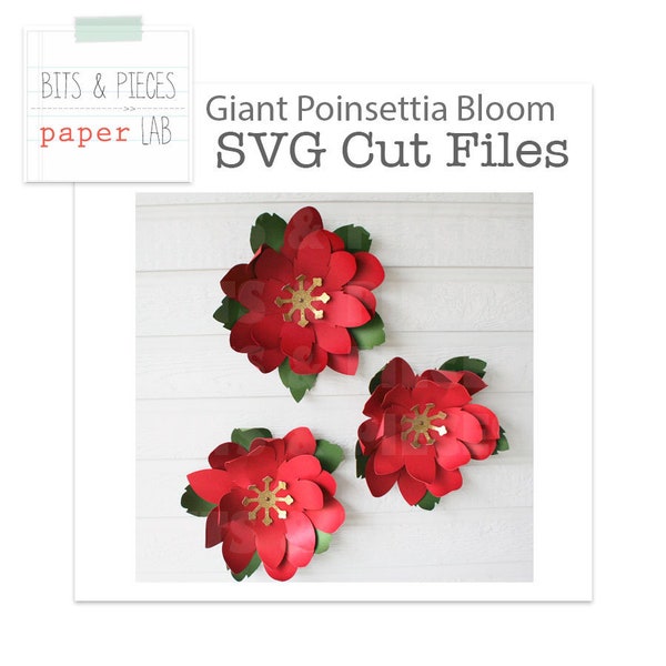 SVG Files: Giant Paper Flower svg, Christmas Poinsettia svg, Poinsettia svg