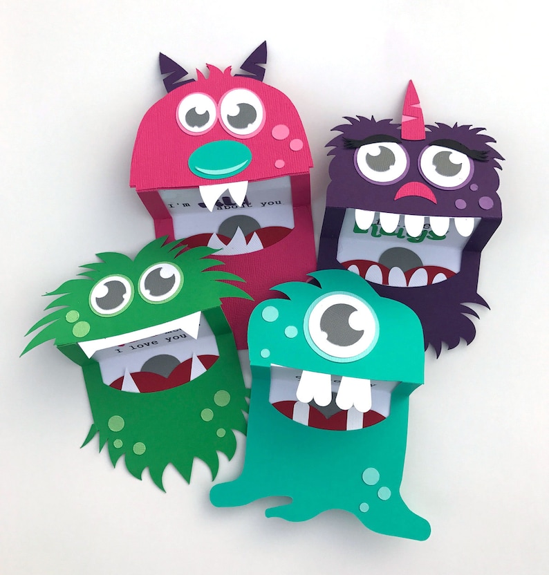 Monster Valentines, Monster SVG, Valentine Card SVG image 3