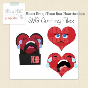 SVG Cutting Files: Heart Emoji Heartbroken Treat Box
